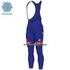 Fietsbroek Lang met Bretels 2022 Groupama-FDJ Winter Thermal Fleece - Blauw
